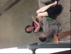 Drunk couple copulating on the hallway floor